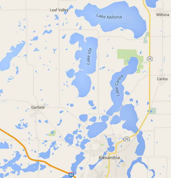 Map of Area Lakes